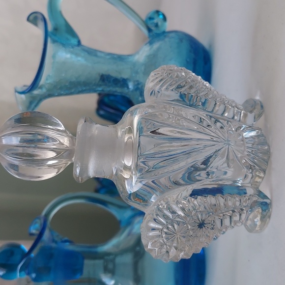 Vintage imperial glass perfume bottle cut crystal Art deco art nouveau - Picture 3 of 13